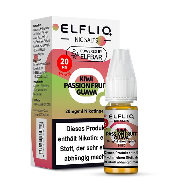 Elfliq by Elfbar Kiwi Passionfruit Guava 10ml Nikotinsalzliquid
