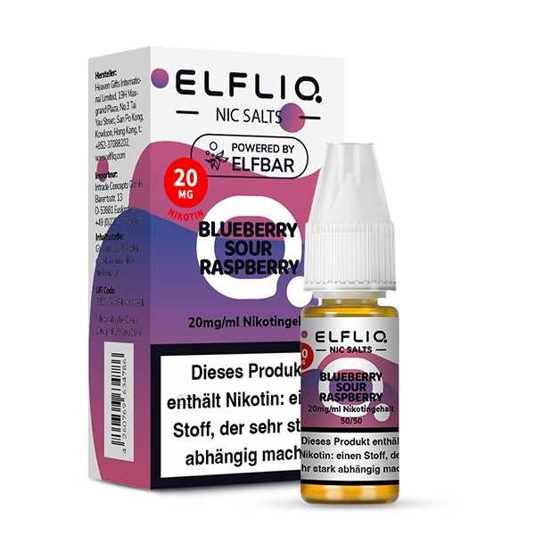 Elfliq by Elfbar Blueberry Sour Raspberry 10ml Nikotinsalzliquid